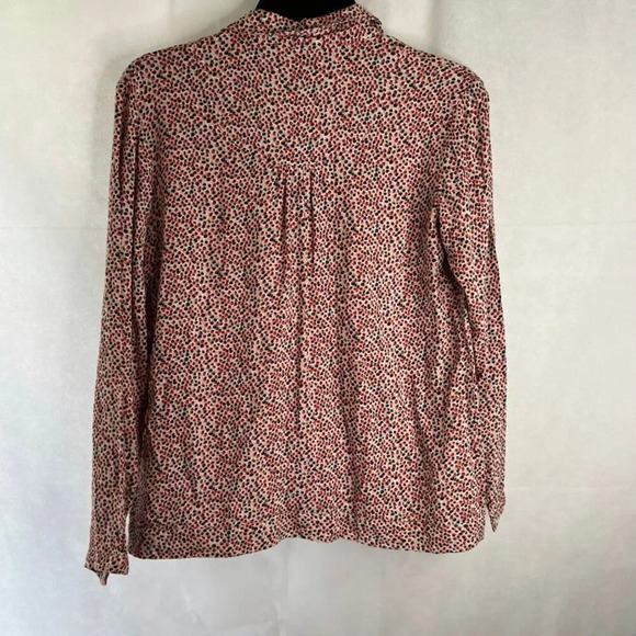 Anthropologie Aita Vneck Long Sleeve Colorful Geo Print Blouse Sz Small - Picture 2 of 9